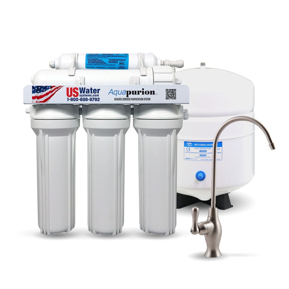 Aquapurion reverse osmosis system installed under sink