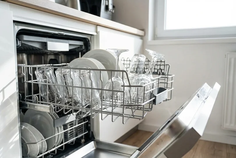 Clean spot-free dishes from softened water